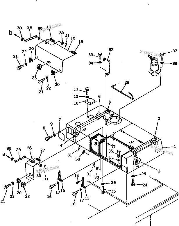 Komatsu parts book diagram for PC1000SP-1 S/N 10001-UP: HOOD (WITH VANDALISM)