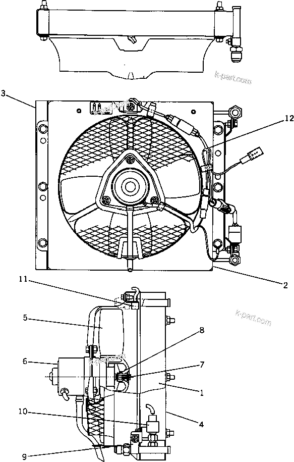 Komatsu parts book diagram for PC1000SP-1 S/N 10001-UP: CONDENSER UNIT (FOR AIR CONDITIONER)(#10278-)
