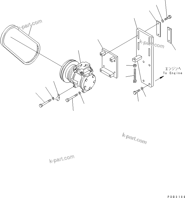 Komatsu parts book diagram for PC1000SP-1 S/N 10001-UP: AIR CONDITIONER (AIR COMPRESSOR RELATEDPARTS)(#10275-)