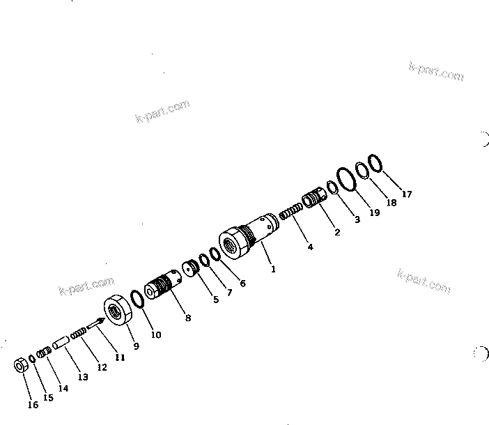 Komatsu parts book diagram for PC1000SP-1 S/N 10001-UP: RELIFE VALVE (FOR TRAVEL LINE) (2/2)