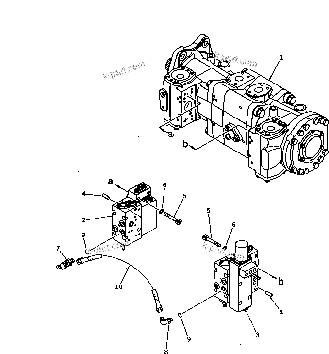 Komatsu parts book diagram for PC1000SP-1 S/N 10001-UP: HYDRAULIC PUMP NO.1 (PUMP UNIT) (1/13) (WITH 3-STAGE SELECTOR    MODE OLSS)(#10351-)