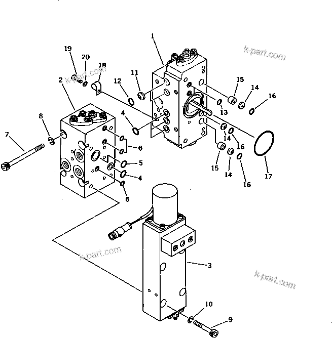 Komatsu parts book diagram for PC1000SP-1 S/N 10001-UP: HYDRAULIC PUMP NO.1 (REAR VALVE UNIT) (10/13) (WITH 3-STAGE      SELECTOR MODE OLSS)