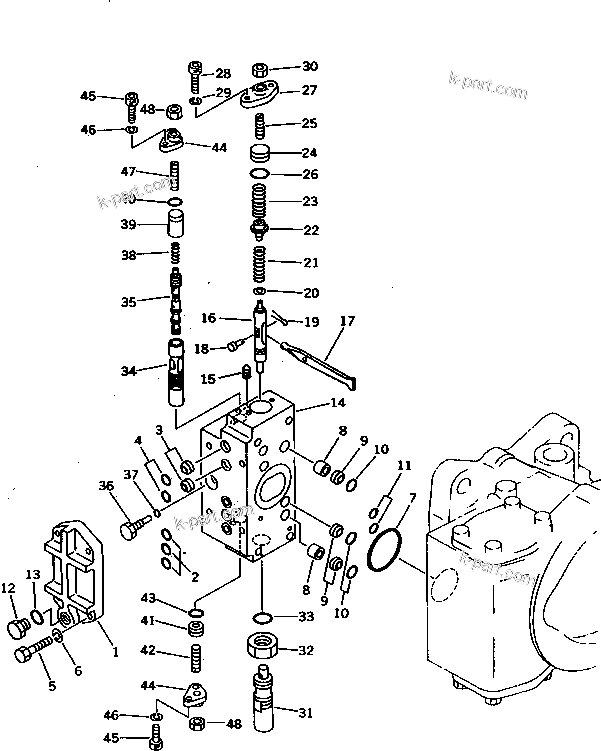 Komatsu parts book diagram for PC1000SP-1 S/N 10001-UP: HYDRAULIC PUMP ? SWING (REAR SERVO VALVE) (10/10)