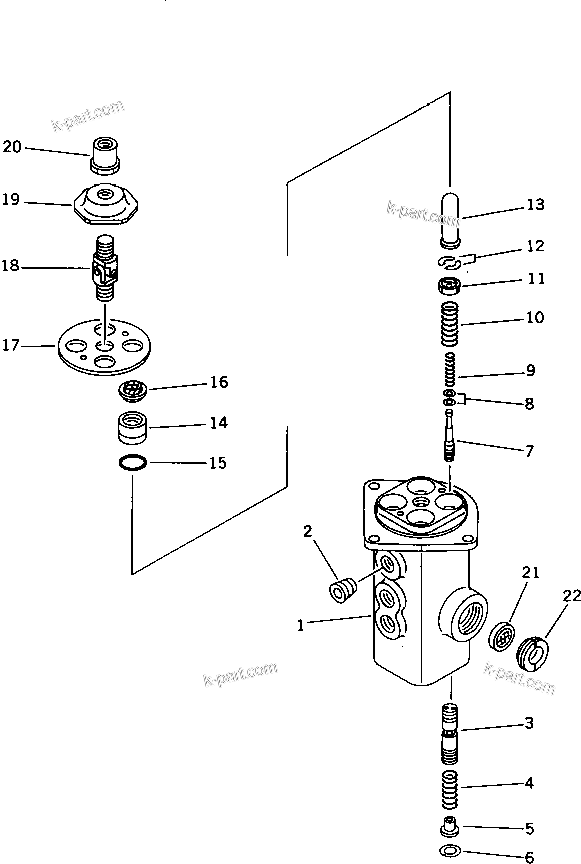 Komatsu parts book diagram for PC1000SP-1 S/N 10001-UP: PPC VALVE (FOR WORK EQUIPMENT AND SWING)