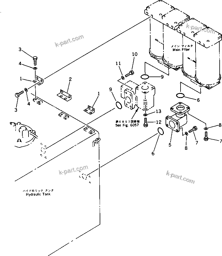 Komatsu parts book diagram for PC1000SP-1 S/N 10001-UP: FILTER TO TANK PIPING