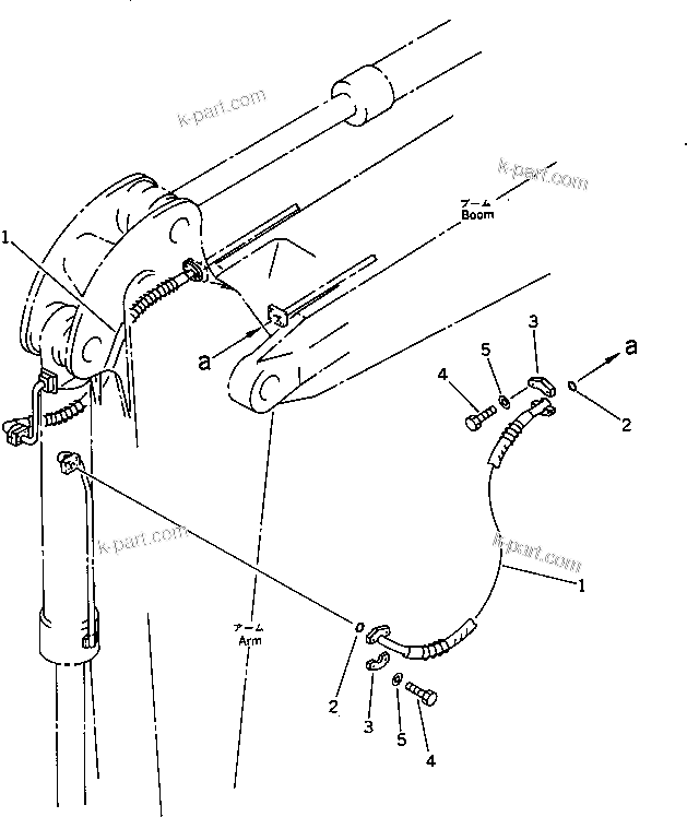 Komatsu parts book diagram for PC1000SP-1 S/N 10001-UP: BUCKET CYLINDER PIPING (ARM SIDE)