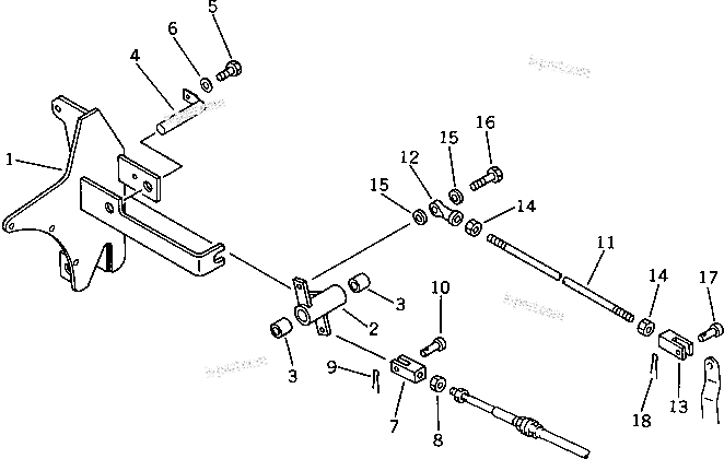 Komatsu parts book diagram for PC100L-3 S/N 12001-UP: FUEL CONTROL LINKAGE (WITHOUT AUTO DECELERATION)(#12001-12199)