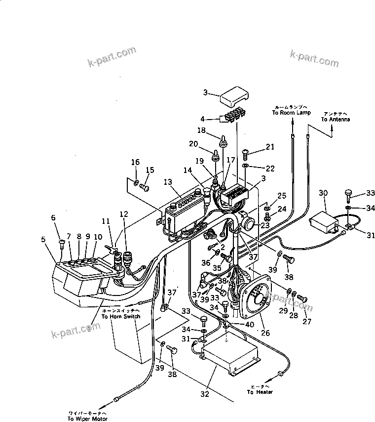Komatsu parts book diagram for PC100L-3 S/N 12001-UP: INSTRUMENT PANEL (FOR WRIST CONTROL) (WITH AUTO DECELERATION)    (WITH SWING MECHANICAL BRAKE)(#12326-)