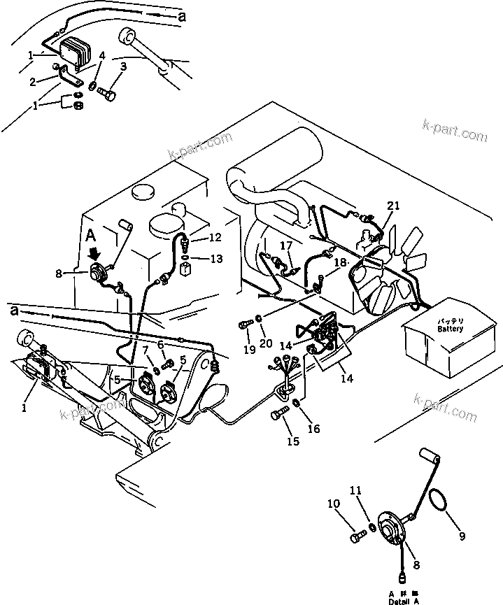 Komatsu parts book diagram for PC100L-3 S/N 12001-UP: ELECTRICAL SYSTEM (1/2)(#12001-12199)