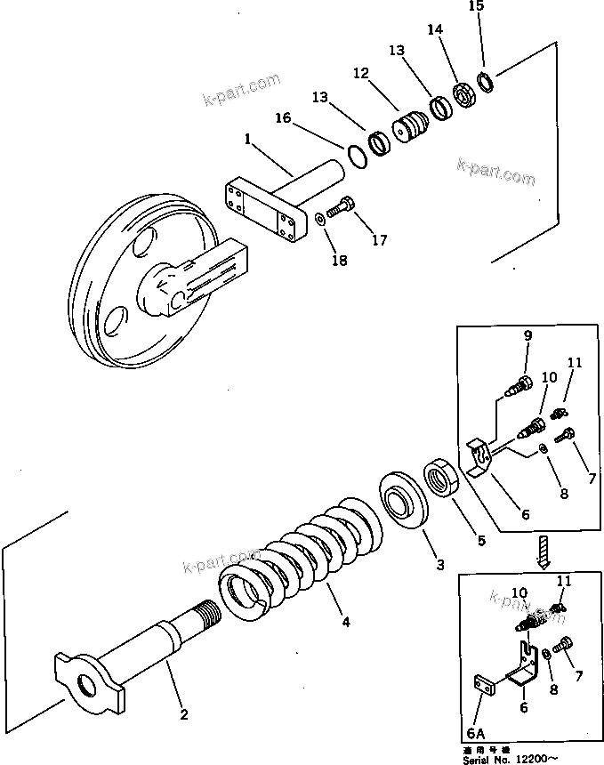 Komatsu parts book diagram for PC100L-3 S/N 12001-UP: RECOIL SPRING