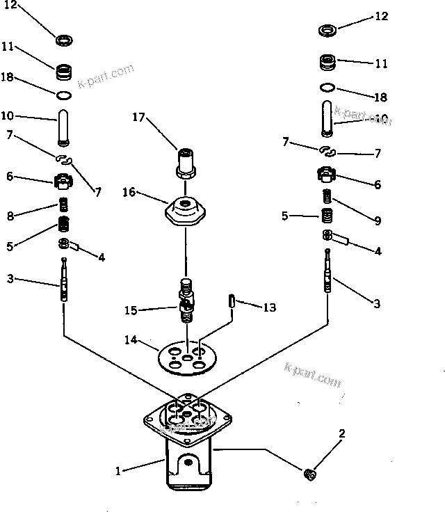 Komatsu parts book diagram for PC100L-3 S/N 12001-UP: PROPOTIONAL PRESSURE CONTROL VALVE (FOR WRIST CONTROL)