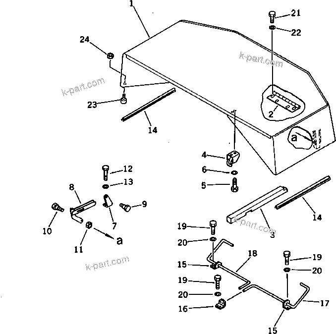 Komatsu parts book diagram for PC100L-3 S/N 12001-UP: MACHINERY COMPARTMENT (1/3)(#12001-12014)