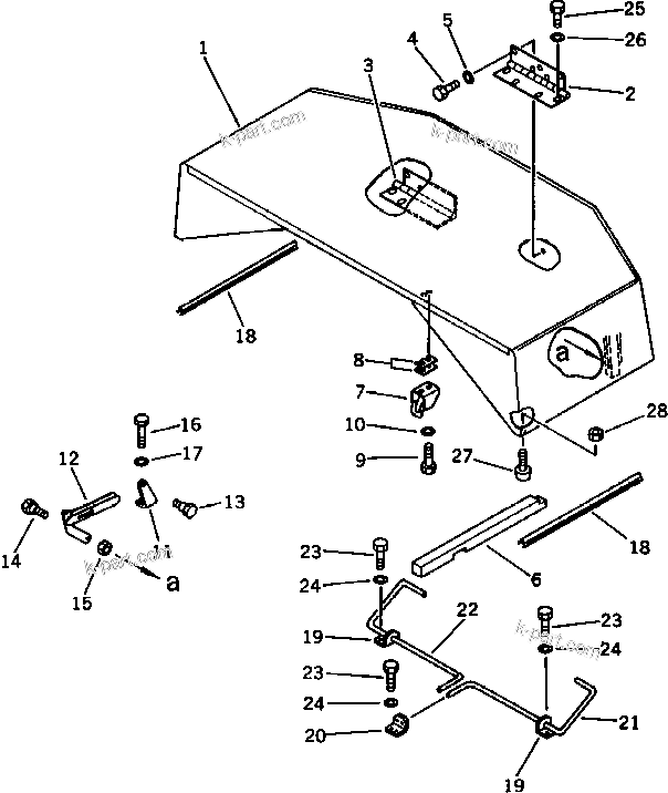 Komatsu parts book diagram for PC100L-3 S/N 12001-UP: MACHINERY COMPARTMENT (1/3)(#12015-12199)