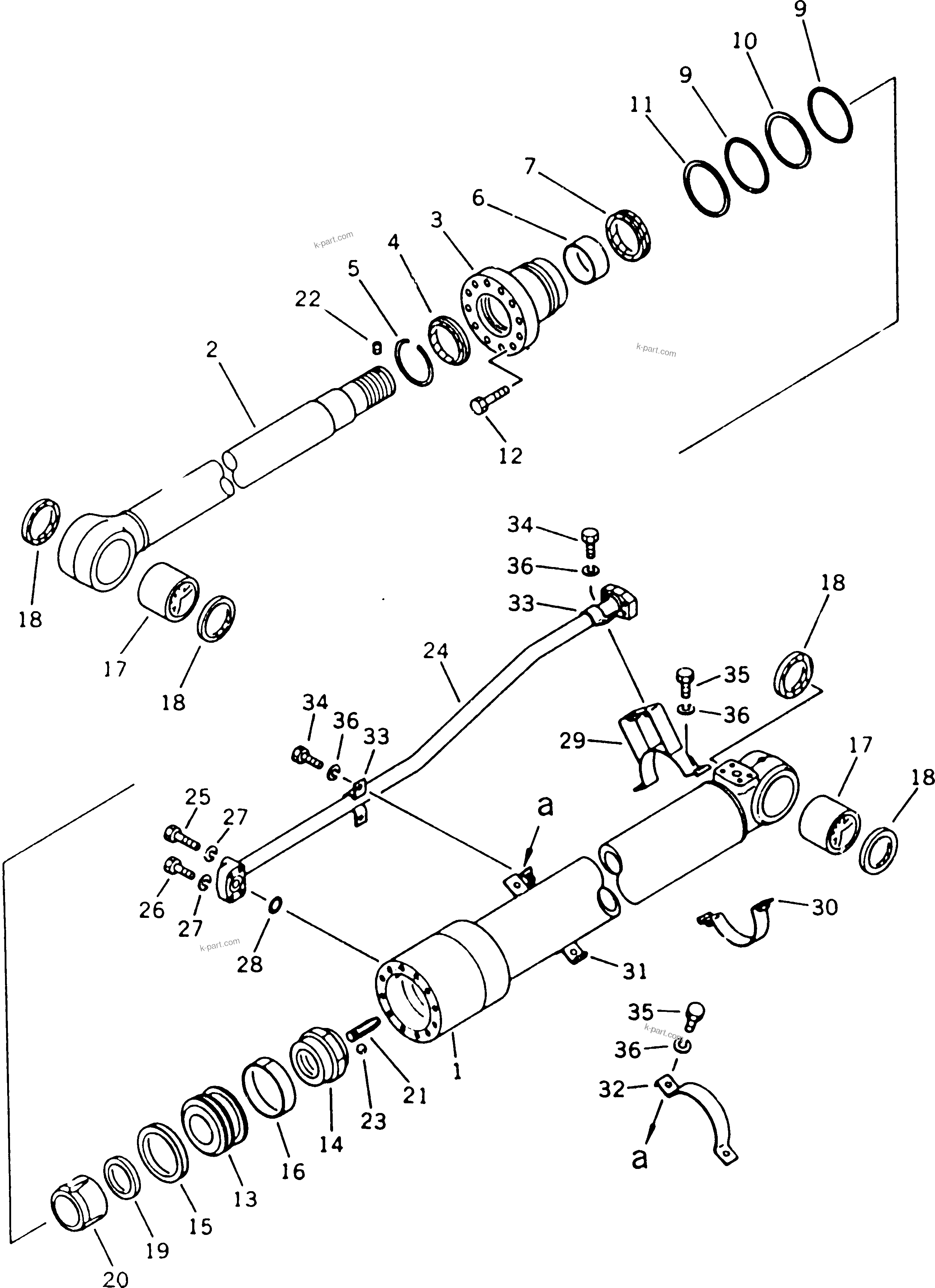 Komatsu parts book diagram for PC100L-3 S/N 12001-UP: ARM CYLINDER(#12001-12137)