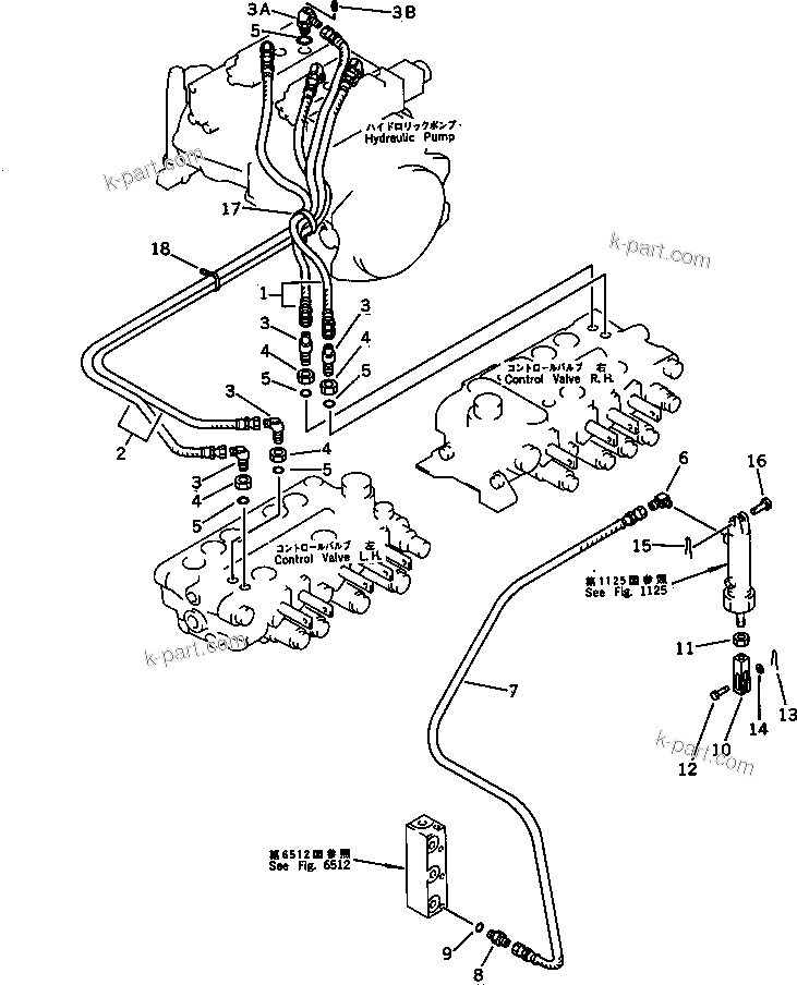 Komatsu parts book diagram for PC100L-3 S/N 12001-UP: HYDRAULIC PIPING (PILOT CIRCUIT) (2/2) (WITH AUTO DECELERATION)(#12001-12199)