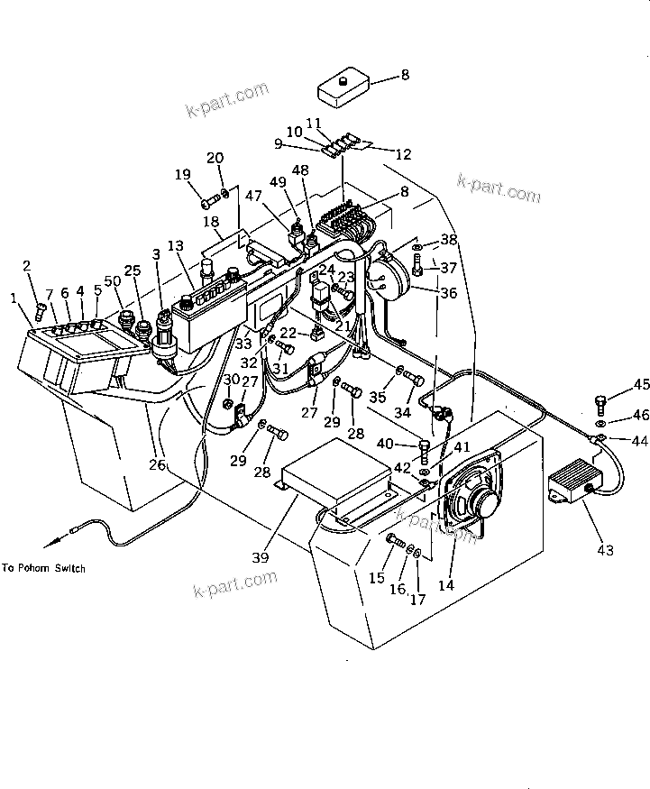 Komatsu parts book diagram for PC100L-3 S/N 12001-UP: INSTRUMENT PANEL (TBG SPEC.)(#12001-.)