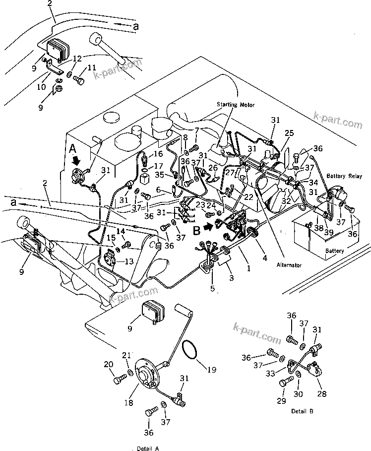 Komatsu parts book diagram for PC100L-3 S/N 12001-UP: ELECTRICAL SYSTEM (TBG SPEC.)