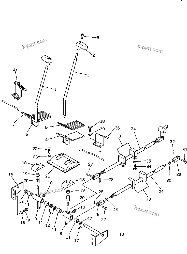 Komatsu parts book diagram for PC100L-3 S/N 12001-UP: TRAVEL CONTROL (TBG SPEC.)