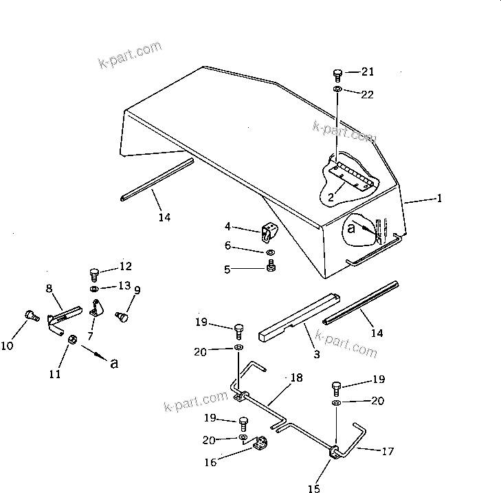 Komatsu parts book diagram for PC100L-3 S/N 12001-UP: MACHINERY COMPARTMENT (1/3) (TBG SPEC.)