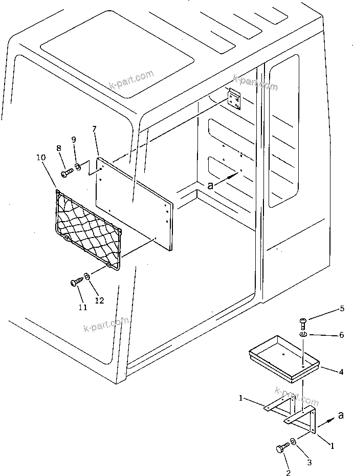 Komatsu parts book diagram for PC100L-3 S/N 12001-UP: OPERATOR'S CAB (2/7) (TBG SPEC.)