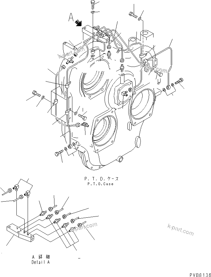 Komatsu parts book diagram for PC1100LC-6 S/N 10001-UP: POWER TAKE OFF (LUBRICATION) (PIPING)