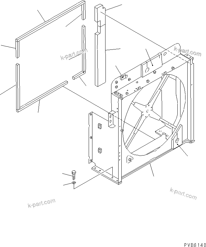 Komatsu parts book diagram for PC1100LC-6 S/N 10001-UP: COOLING (RADIATOR AND OIL COOLER) (GUARD)