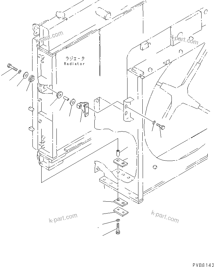 Komatsu parts book diagram for PC1100LC-6 S/N 10001-UP: COOLING (RADIATOR AND OIL COOLER) (MOUNT)