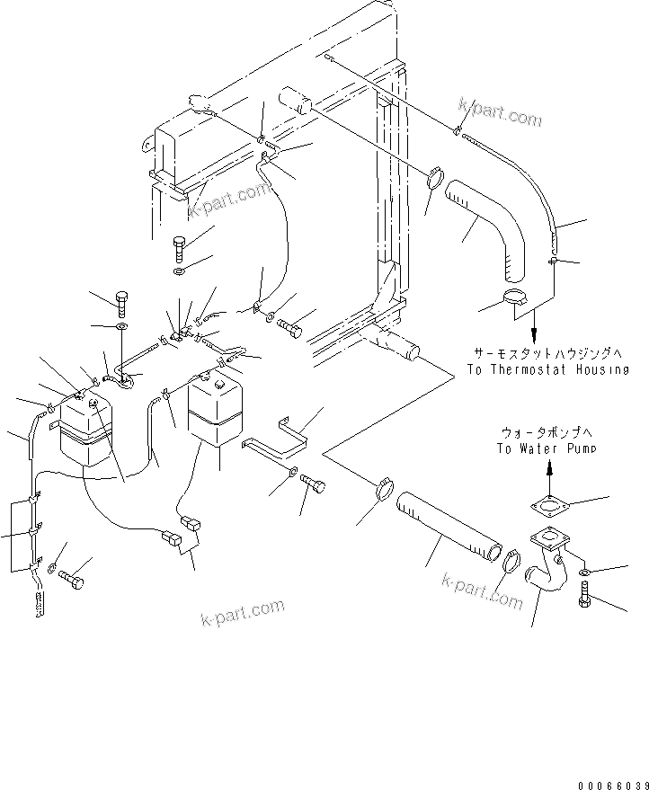 Komatsu parts book diagram for PC1100LC-6 S/N 10001-UP: COOLING (RADIATOR AND OIL COOLER) (PIPING)(#10001-10157)