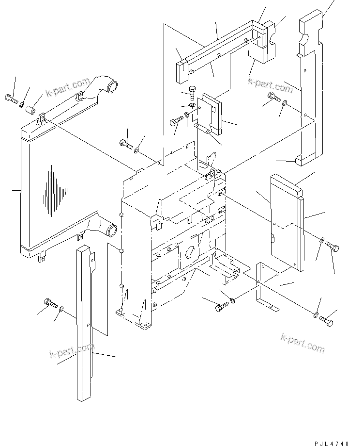 Komatsu parts book diagram for PC1100LC-6 S/N 10001-UP: COOLING (AFTER COOLER) (WIND-BRAKER)(#10158-)