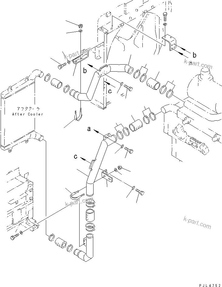 Komatsu parts book diagram for PC1100LC-6 S/N 10001-UP: COOLING (AIR PIPING)(#10158-)