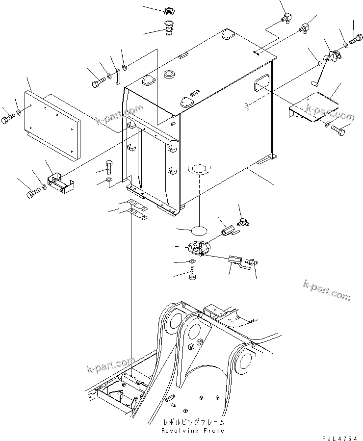 Komatsu parts book diagram for PC1100LC-6 S/N 10001-UP: FUEL TANK(#10157-)