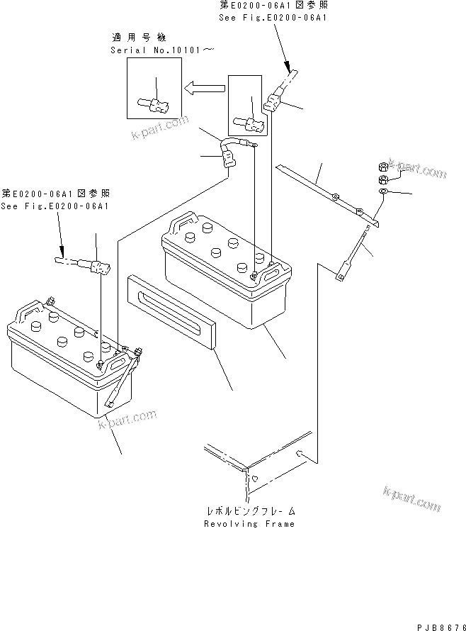 Komatsu parts book diagram for PC1100LC-6 S/N 10001-UP: BATTERY (WET) (C200)