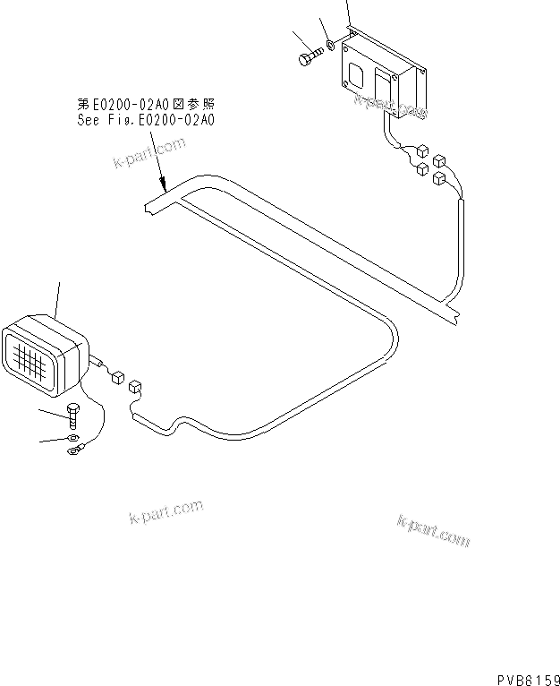 Komatsu parts book diagram for PC1100LC-6 S/N 10001-UP: WIRING (WORKING LAMP AND A.P.S. CONTROLLER)