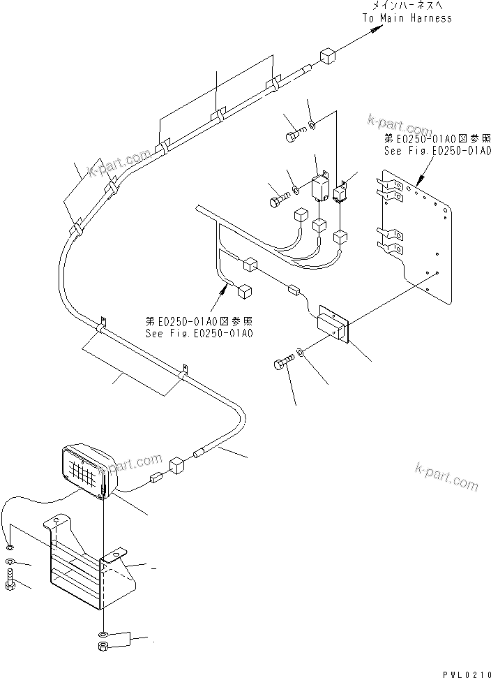 Komatsu parts book diagram for PC1100LC-6 S/N 10001-UP: STEP LAMP (FLASH LIGHT)
