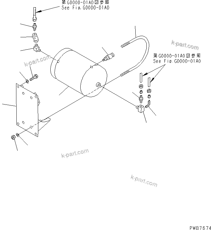 Komatsu parts book diagram for PC1100LC-6 S/N 10001-UP: AIR SYSTEM (AIR TANK)(#10001-10156)