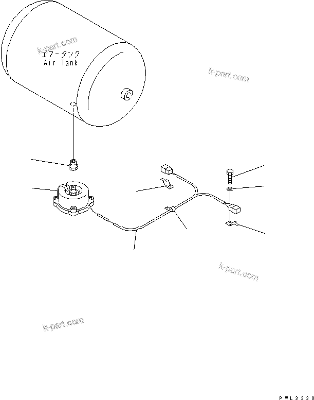 Komatsu parts book diagram for PC1100LC-6 S/N 10001-UP: AIR SYSTEM (AIR TANK DRAIN) (COLD WEATHER A SPEC.)(#10078-)