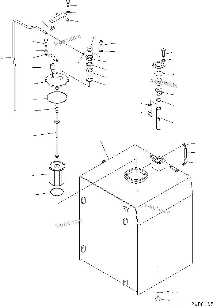 Komatsu parts book diagram for PC1100LC-6 S/N 10001-UP: HYDRAULIC TANK (TANK) (WITH VANDALISM PROTECTION)