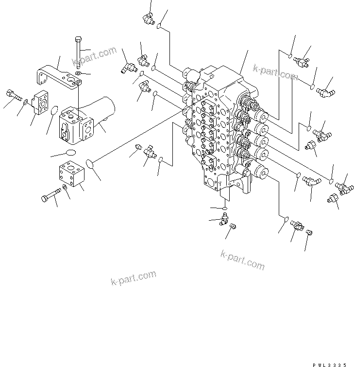 Komatsu parts book diagram for PC1100LC-6 S/N 10001-UP: MAIN VALVE (NO.1 VALVE AND JOINT PARTS) (FOR LONG ARM)