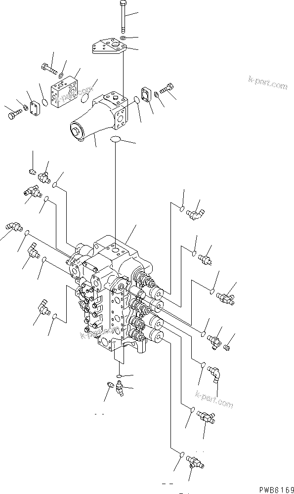 Komatsu parts book diagram for PC1100LC-6 S/N 10001-UP: MAIN VALVE (NO.2 VALVE AND JOINT PARTS)