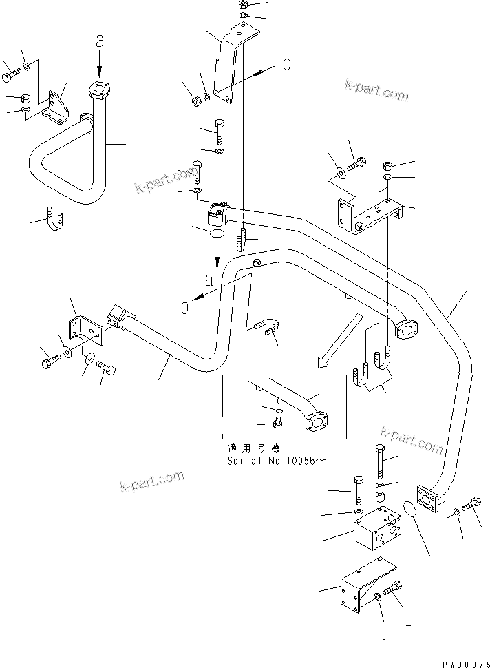 Komatsu parts book diagram for PC1100LC-6 S/N 10001-UP: OIL COOLER LINES (REVOLVING FRAME SIDE)