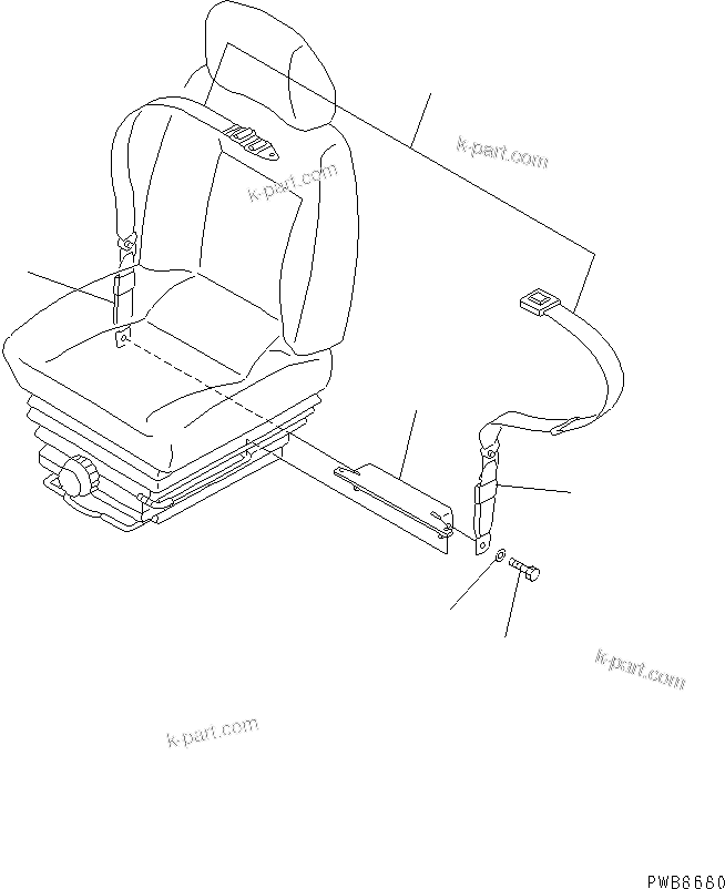 Komatsu parts book diagram for PC1100LC-6 S/N 10001-UP: SEAT BELT (78MM) (WRIST CONTROL)