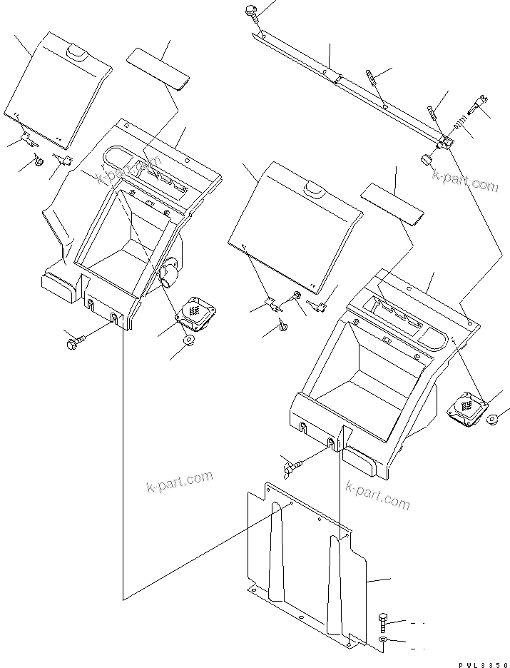 Komatsu parts book diagram for PC1100LC-6 S/N 10001-UP: COVER (WITH HEATER AND SPEAKER LESS)