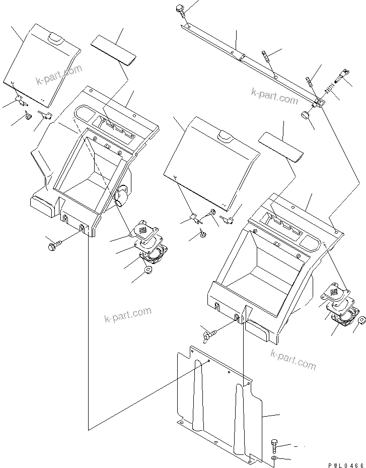 Komatsu parts book diagram for PC1100LC-6 S/N 10001-UP: COVER (WITH HEATER)