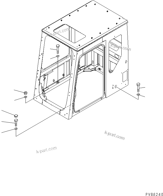Komatsu parts book diagram for PC1100LC-6 S/N 10001-UP: OPERATOR'S CAB (WITH GUARD) (INSTALLATION PARTS)