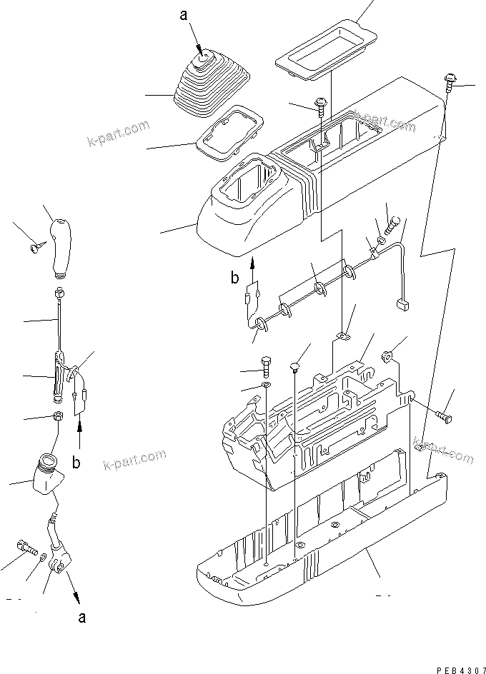 Komatsu parts book diagram for PC1100LC-6 S/N 10001-UP: RIGHT STAND (LEVER AND COVER)(#10001-10157)