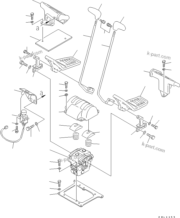 Komatsu parts book diagram for PC1100LC-6 S/N 10001-UP: FLOOR FRAME (TRAVEL LEVER) (LEVER AND PEDAL) (FOR HIGH CAB) (FOR LOADER)(#10158-)