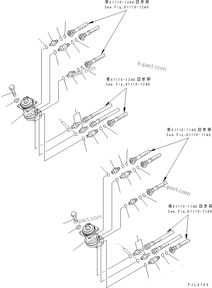 Komatsu parts book diagram for PC1100LC-6 S/N 10001-UP: FLOOR FRAME (PPC WORK LINE) (PPC VALVE AND JOINT PARTS)(#10158-)