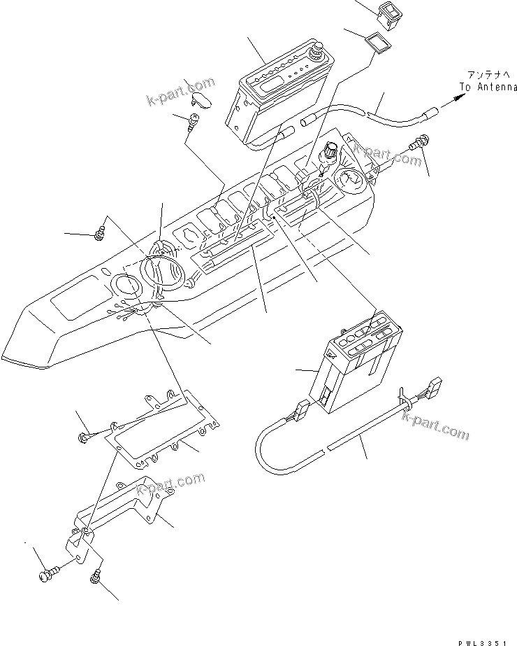Komatsu parts book diagram for PC1100LC-6 S/N 10001-UP: FLOOR FRAME (PANEL AND BASE) (RADIO AND AIR CONDITIONER PANEL) (FOR ASIA)(#10158-)