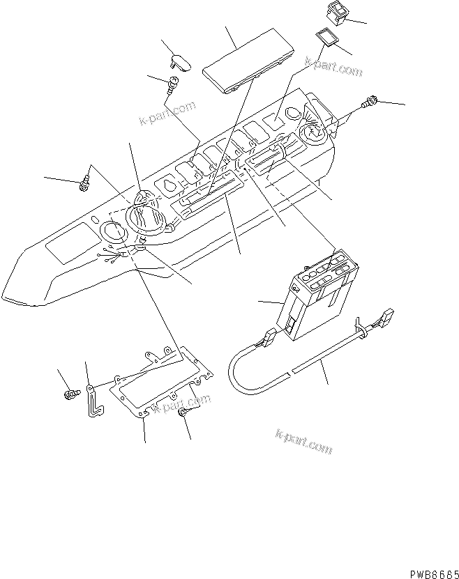 Komatsu parts book diagram for PC1100LC-6 S/N 10001-UP: PANEL AND BASE (RADIO LESS) (WITH AIR CONDITIONER PANEL)(#10001-10157)