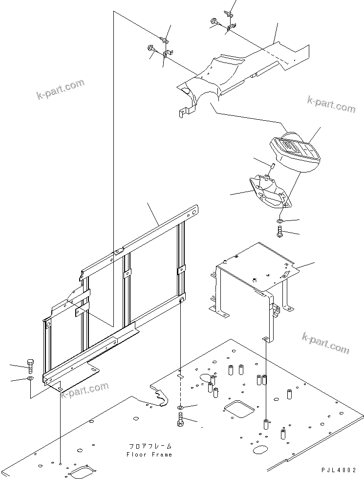 Komatsu parts book diagram for PC1100LC-6 S/N 10001-UP: FLOOR FRAME (PANEL AND BASE) (MONITOR SYSTEM AND COVER)(#10158-)